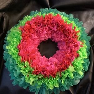 Handmade Wreath Watermelon green pink red waterproof door party hand crafted fun
